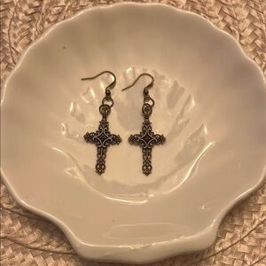 Elegant Cross Dangle Earrings